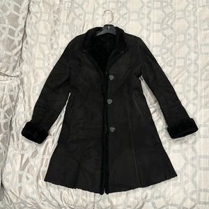 Black shearling coat